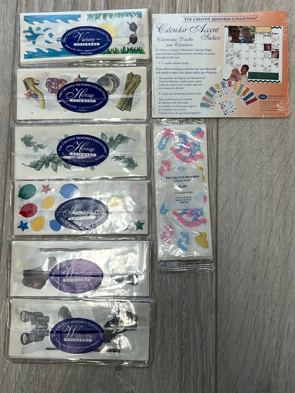 Vintage Creative Memories Sticker Lot Scrapbook Baby Heritage Wilderness Calenda